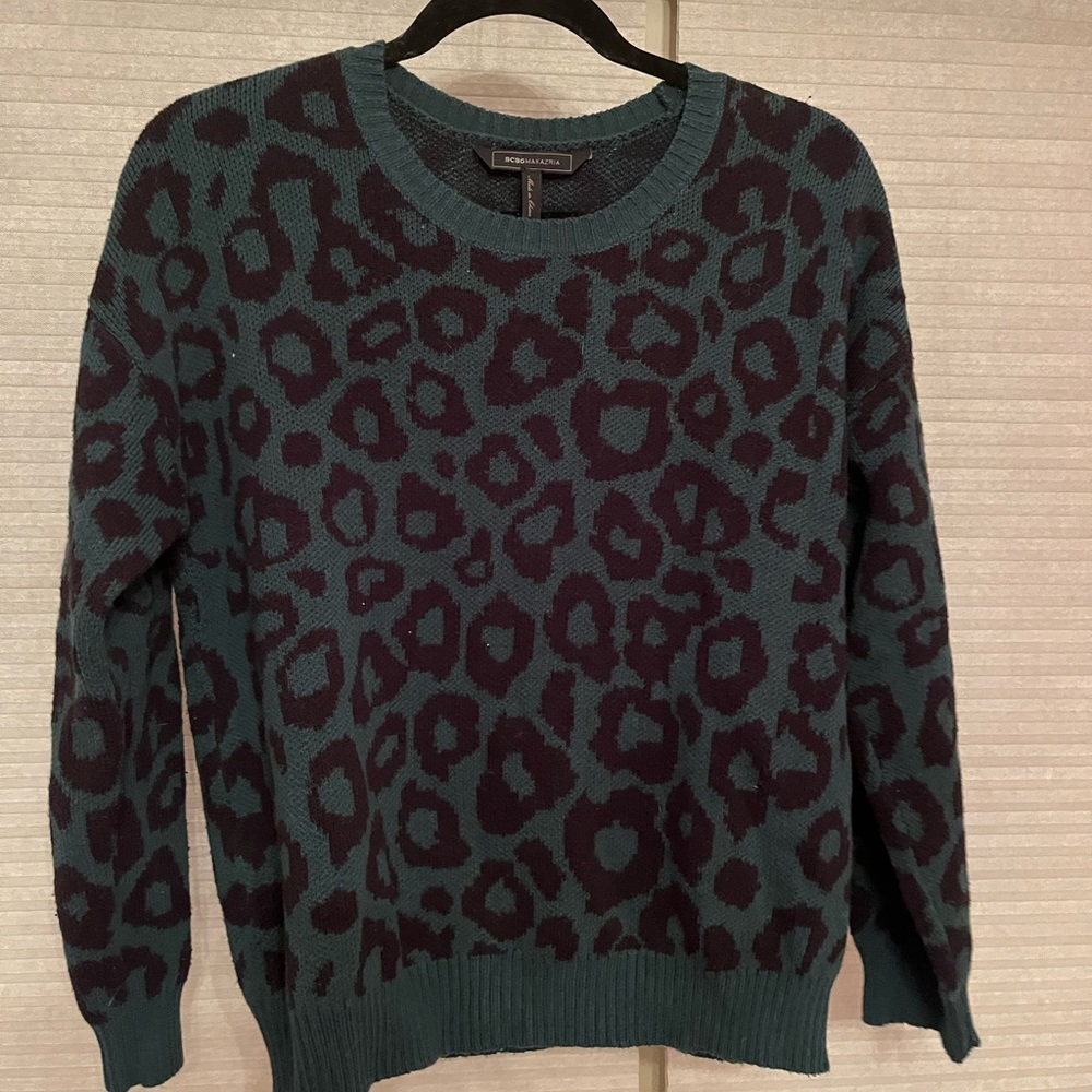 BCBG cheetah print sweater